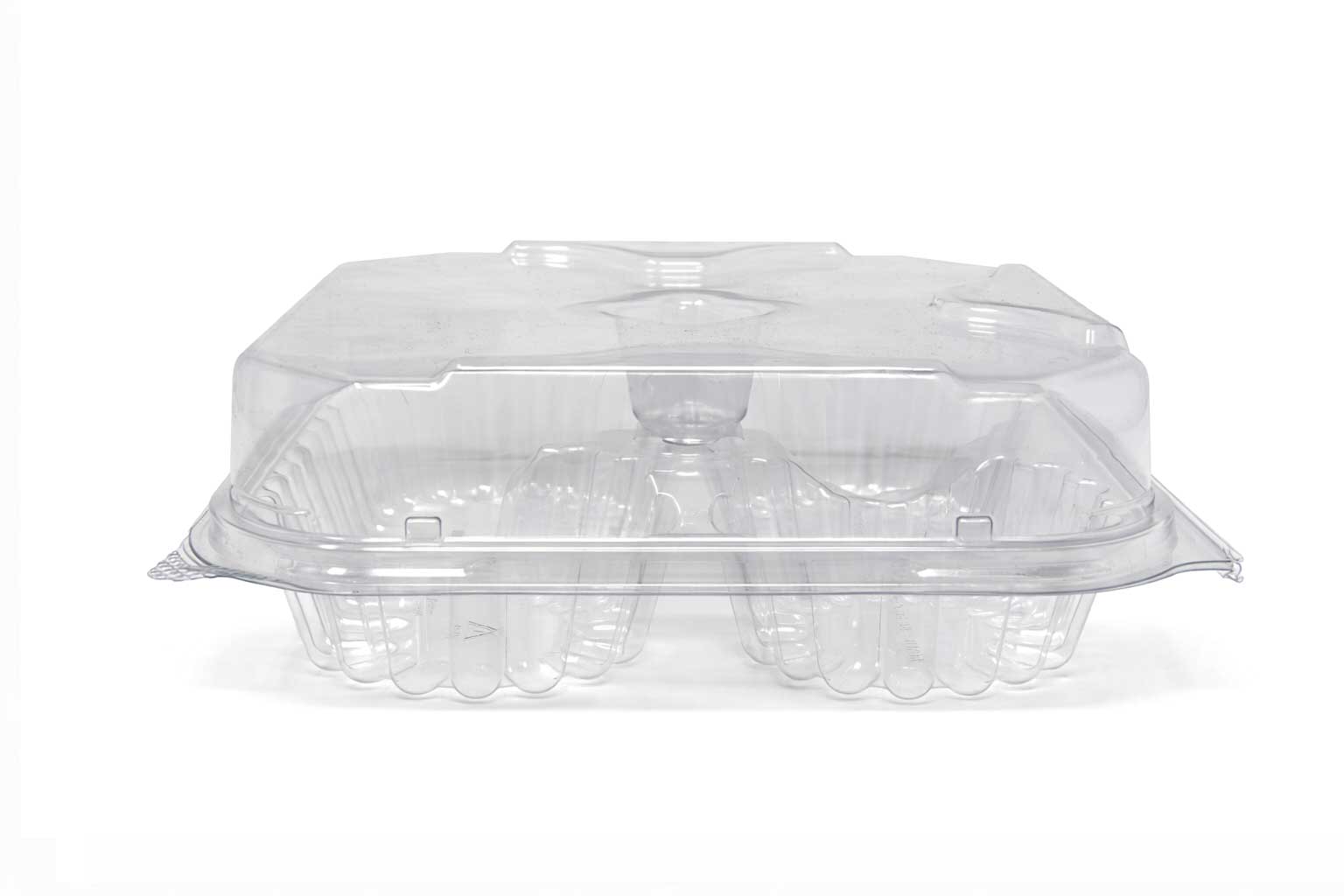 MinnTech APET clear clamshell container for freezer food packaging